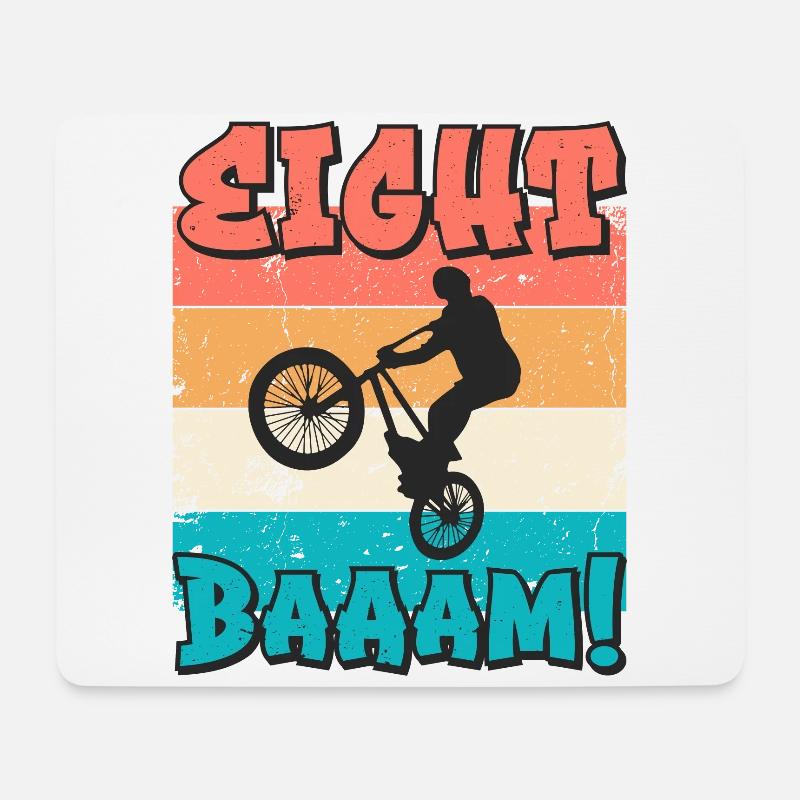 8 Geburtstag Bmx 8 Jahre Geschenk - Mousepad (Querformat) - Weiß