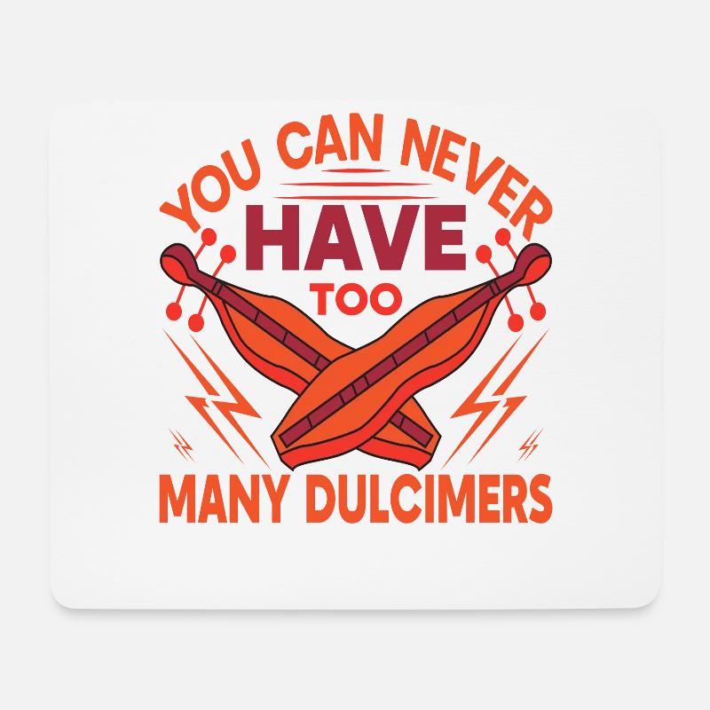 Lustig Dulcimer Instrument - Mousepad (Querformat) - Weiß