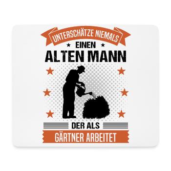 Gärtner Alter Mann Lustiger Spruch Herren Geschenk - Mousepad (Querformat) - Weiß - Vorne