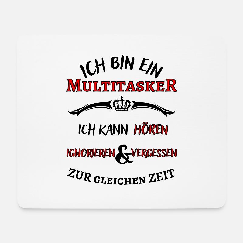 Ich bin ein Multitasker ... cooler Fun Spruch - Mousepad (Querformat) - Weiß