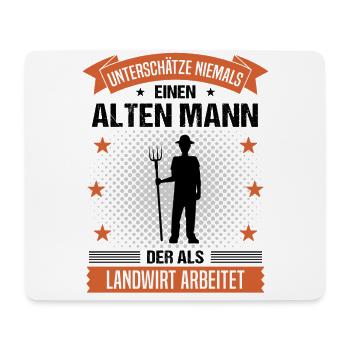 Landwirt Bauer Alter Mann Spruch Herren Geschenk - Mousepad (Querformat) - Weiß - Vorne