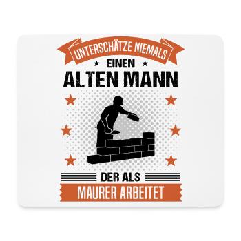 Maurer Alter Mann Spruch Herren Geschenk - Mousepad (Querformat) - Weiß - Vorne