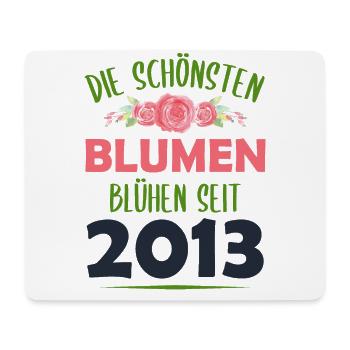 Jahrgang 2013 Blumen Spruch Geburtstag Geschenk - Mousepad (Querformat) - Weiß - Vorne
