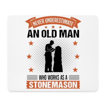 Stonemason Old Man Saying Men's Gift - Mouse Pad (horizontal) - white - Front