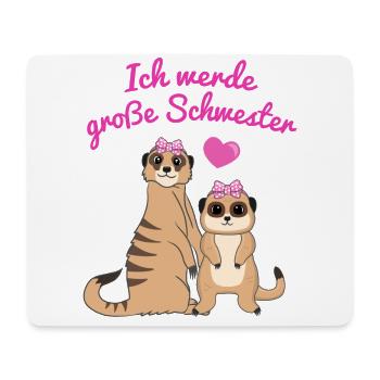 Ich Werde Große Schwester Erdmännchen Geschenk - Mousepad (Querformat) - Weiß - Vorne