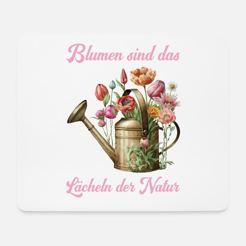 Blumen sind das Lächeln der Natur - Mousepad (Querformat) - Weiß