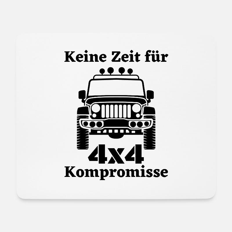 Offroad Fahrzeug Allrad 4x4 - Mousepad (Querformat) - Weiß