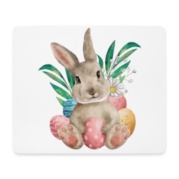 Aquarell-osterhase Und -eier - Mousepad (Querformat) - Weiß - Vorne