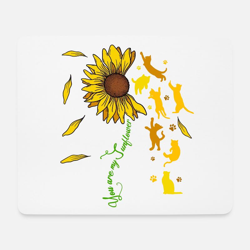 Du Bist Mein Sonnenschein Sonnenblume Katze - Mousepad (Querformat) - Weiß