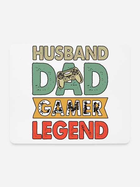 Ehemann Vater Gamer Legende Gamer Vater - Mousepad (Querformat) - Weiß