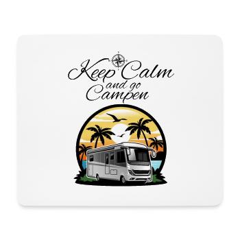 Camper Motorhome Saying-Keep Calm and go camping - Mouse Pad (horizontal) - white - Front