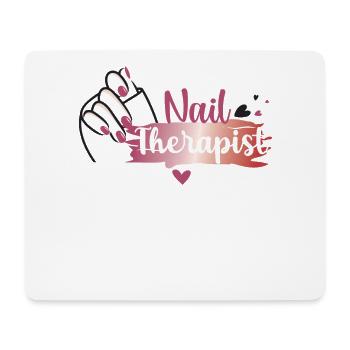 Thérapeute des ongles Funny Nail Art Nail Tech - Tapis de souris (format paysage) - blanc - Devant