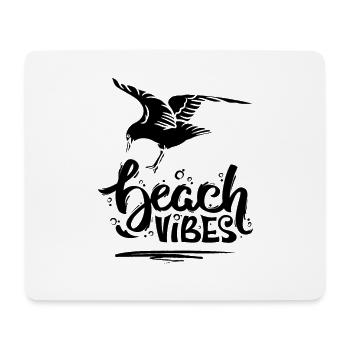 Beach Vibes & Möwe - Mousepad (Querformat) - Weiß - Vorne