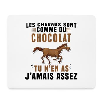 Les chevaux sont comme du chocolat - Tapis de souris (format paysage) - blanc - Devant