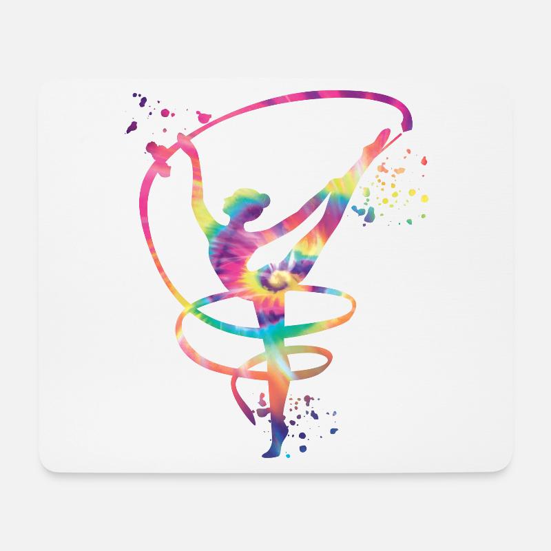Gymnastin Mit Band Rhythmische Gymnastik - Mousepad (Querformat) - Weiß