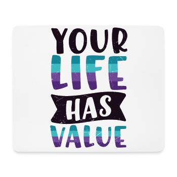 Suizidprävention Ihr Leben Hat Wert - Mousepad (Querformat) - Weiß - Vorne