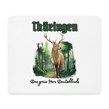 Thüringen - Das grünes Herz Deutschlands-Hirsch - Mousepad (Querformat) - Weiß - Vorne