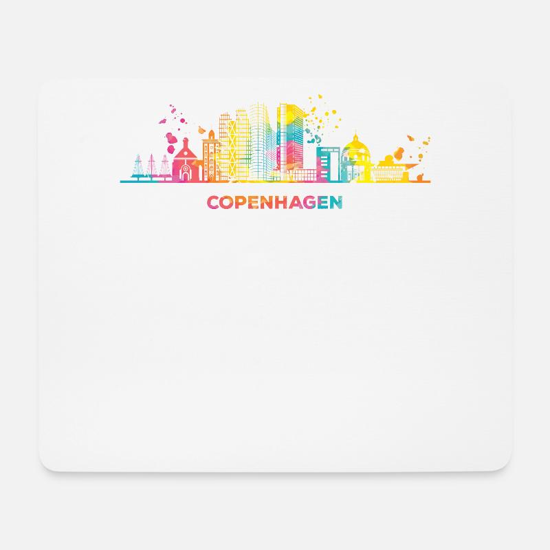 Kopenhagener Skyline Kopenhagen - Mousepad (Querformat) - Weiß