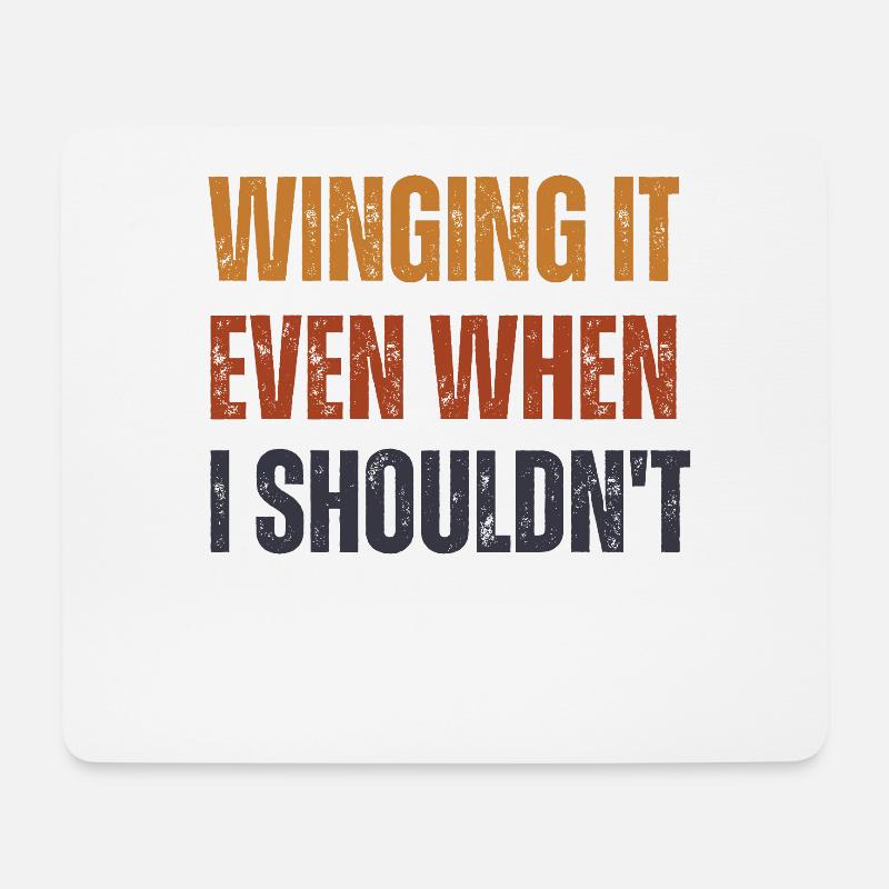 Winging It Even When I Shouldn't Wingsurfing - Mouse Pad (horizontal) - white
