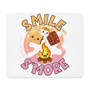 Smile S’more S’mores Pun Weekend Smores - Tapis de souris (format paysage) - blanc - Devant