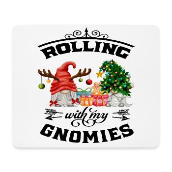 Rolling With My Gnomies Weihnachtsgnom - Mousepad (Querformat) - Weiß - Vorne