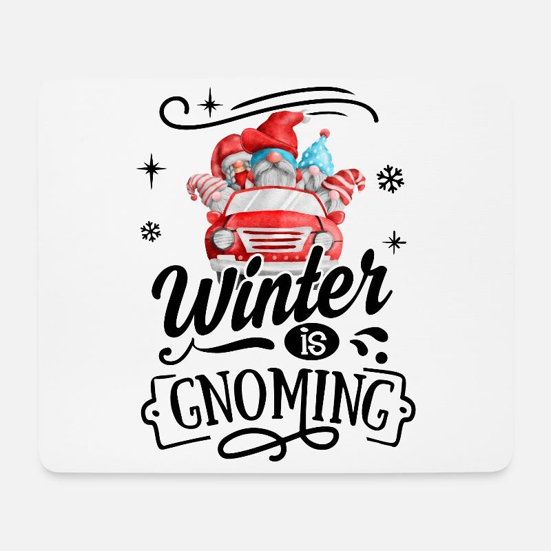 Winter Is Gnoming Weihnachtsgnom - Mousepad (Querformat) - Weiß