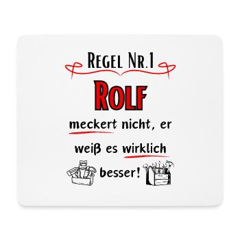 Rolf meckert nicht, er weiß es wirklich Besser ! - Mousepad (Querformat) - Weiß - Vorne