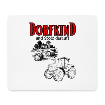 Dorfkind und stolz darauf- Spruch mit Traktor - Mousepad (Querformat) - Weiß - Vorne