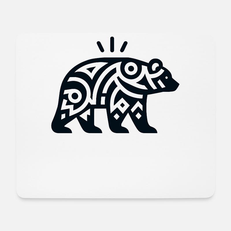 Bär Indianer-Tierkreis - Mousepad (Querformat) - Weiß