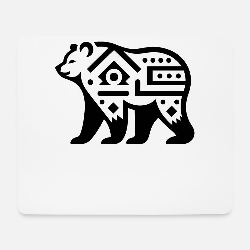 Bär Indianer-Tierkreis - Mousepad (Querformat) - Weiß
