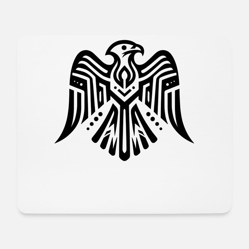 Falke Indianer-Tierkreis - Mousepad (Querformat) - Weiß