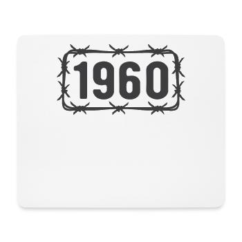 Anniversaire Vintage 1960 fil de fer barbelé - Tapis de souris (format paysage) - blanc - Devant