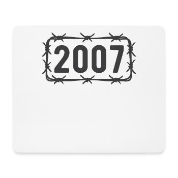Anniversaire Vintage 2007 fil de fer barbelé - Tapis de souris (format paysage) - blanc - Devant