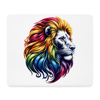 Lion zodiaque Vibrant arc-en-ciel Animal symbole - Tapis de souris (format paysage) - blanc - Devant
