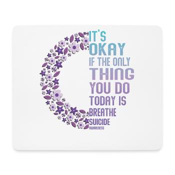 Guerrier de la santé mentale violet et turquoise - Tapis de souris (format paysage) - blanc - Devant