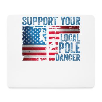 Support Your Local Pole Dancer Lineman - Mouse Pad (horizontal) - white - Front