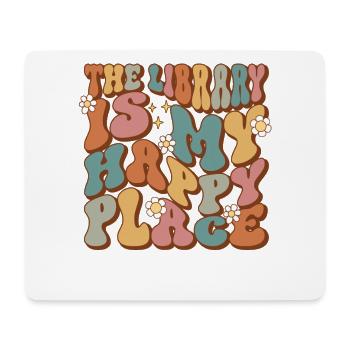 Bibliothek Buchliebhaber Lesender Bücherwurm - Mousepad (Querformat) - Weiß - Vorne