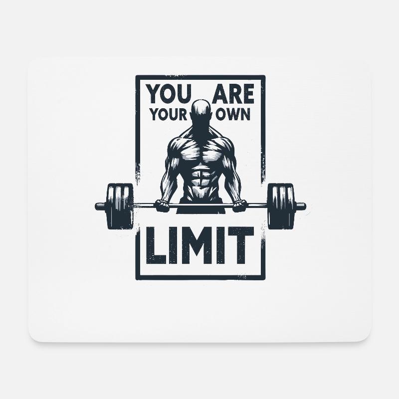 Kraftsport Sport Spruch du bist dein limit Mindset - Mousepad (Querformat) - Weiß