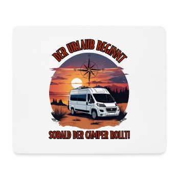 Camper -Der Urlaub beginnt sobald der Camper rollt - Mousepad (Querformat) - Weiß - Vorne