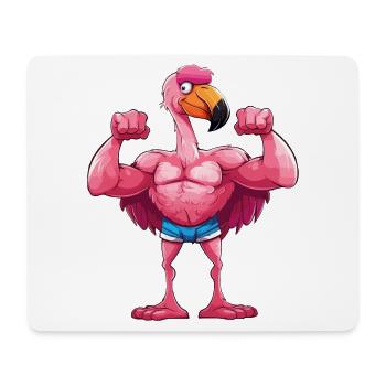 Flamingo Muskeln Fitness Bodybuilding Kraftsport - Mousepad (Querformat) - Weiß - Vorne