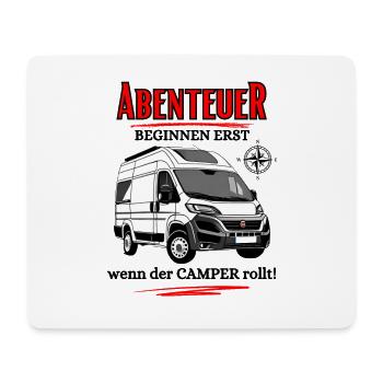 Camper-Abenteuer beginnen erst wenn der Camper ... - Mousepad (Querformat) - Weiß - Vorne