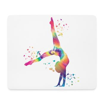 Gymnaste avec gymnastique rythmique au sol - Tapis de souris (format paysage) - blanc - Devant