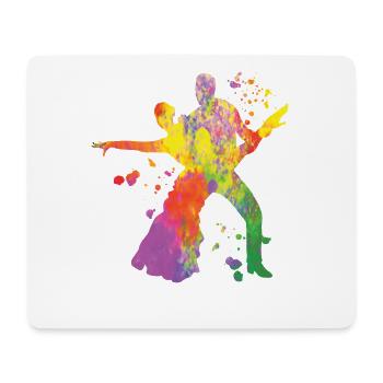 Danseuse d’aquarelle de couple de danse latine - Tapis de souris (format paysage) - blanc - Devant