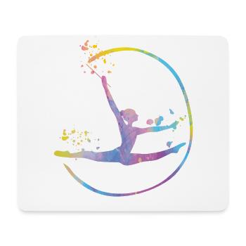 Gymnaste avec bande de gymnastique rythmique - Tapis de souris (format paysage) - blanc - Devant