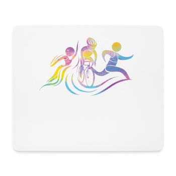 Triathlon féminin aquarelle - Tapis de souris (format paysage) - blanc - Devant