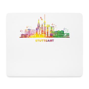 Paysage urbain Stuttgart Skyline Stuttgarter - Tapis de souris (format paysage) - blanc - Devant