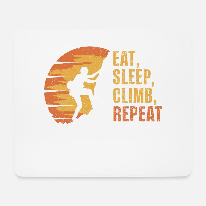 Essen, schlafen, klettern, wiederholen Klettern Klettern - Mousepad (Querformat) - Weiß