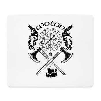Wotan-VIKING-Viking SYMBOLES-RUNES VIKINGS - Tapis de souris (format paysage) - blanc - Devant