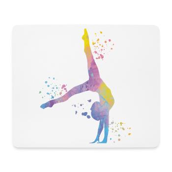 Gymnaste avec clubs de gymnastique rythmique - Tapis de souris (format paysage) - blanc - Devant