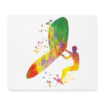 Wing Foil Wingsurfing Woman Foil Wing - Mouse Pad (horizontal) - white - Front